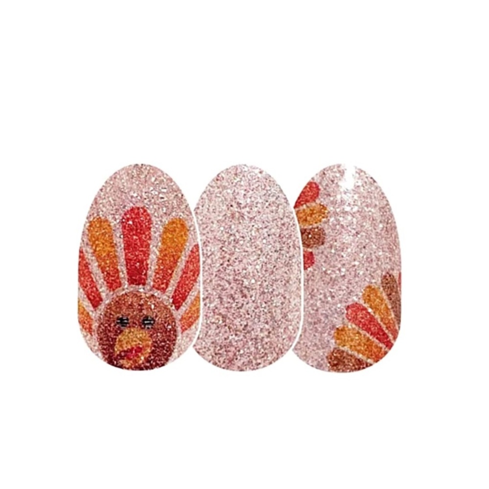 *Retired* Color Street: Talk Turkey | Thanksgiving Gold Metallic Feather Sparkle - Picture 10 of 11